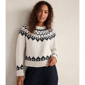 Haven Well Within Sweater XXL Juneau Fair Isle Organic Cotton Midnight Heather